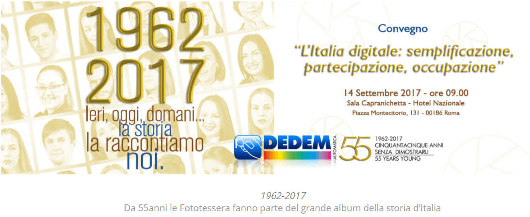 Con le sue cabine per fototessere Dedem fotografa le facce degli italiani dagli Anni Sessanta. Dal bianco e nero al colore, dall’analogico al digitale, dai primordi della tecnologia all’avvento dei computer: la storia in una cabina.