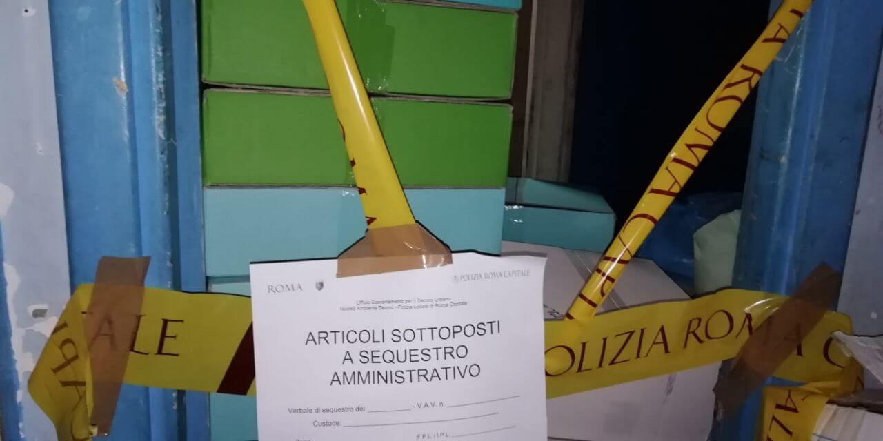Maxi sequestro di 400.000 sacchetti di plastica non a norma in un magazzino: erano destinati alla distribuzione nei negozi della Capitale.