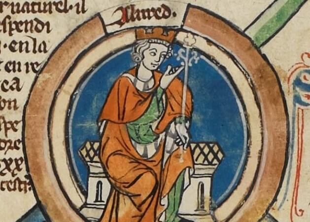 Alfredo, versione italianizzata di Aelfred, nasce a Wantage fra l'847 e l'849 d.C., sesto figlio del Re Aetelwulf del Wessex.