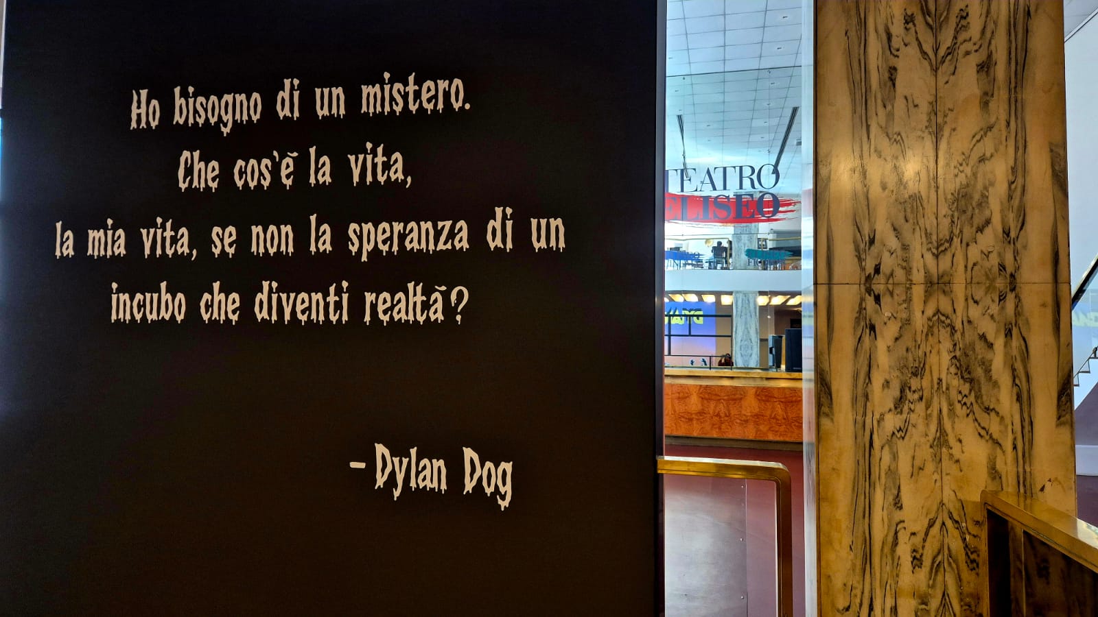 Il 28 ottobre debutta in anteprima nazionale al Teatro Eliseo di Roma Dylan Dog Horror Show, di Tiziano Sclavi e Nicola Russo, con la regia di Valter Malosti, in occasione dei festeggiamenti per i 40 anni dell’Indagatore dell’Incubo creato da Tiziano Sclavi.